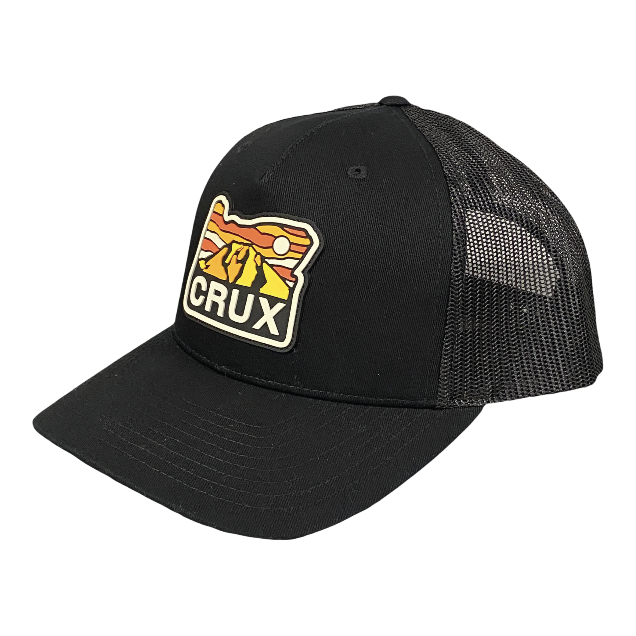 Black Rubber Patch Trucker Hat