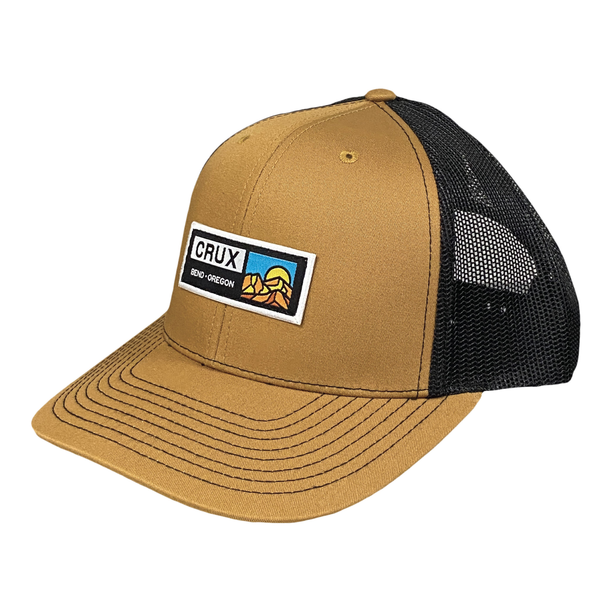 Caramel/Black Patch Trucker Hat